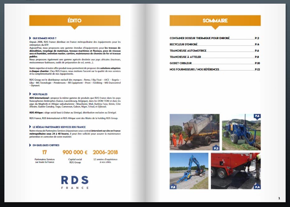 Catalogue travaux routiers - RDS France, spécialiste du matériel TP