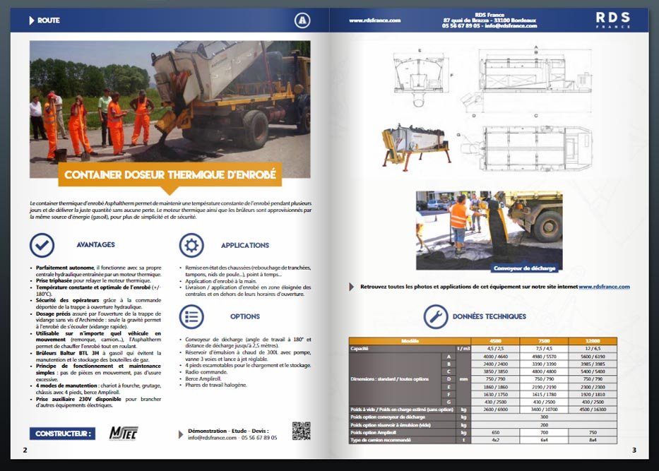 Catalogue travaux routiers - RDS France, spécialiste du matériel TP