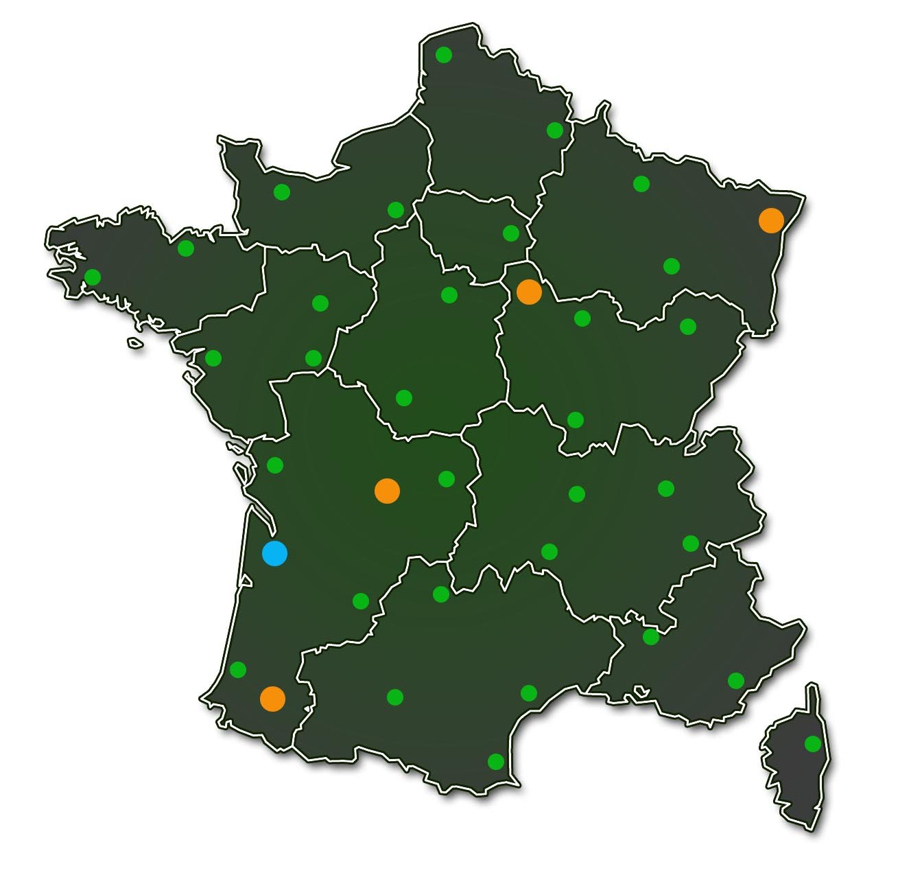 Carte du réseau Preet France